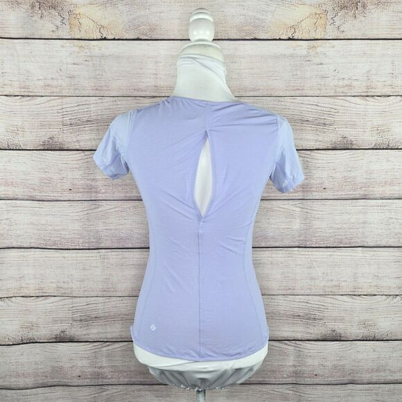 Lululemon Run Fast Track Short Sleeve Athletic Workout Top Lilac Purple Size 6 - Picture 4 of 8